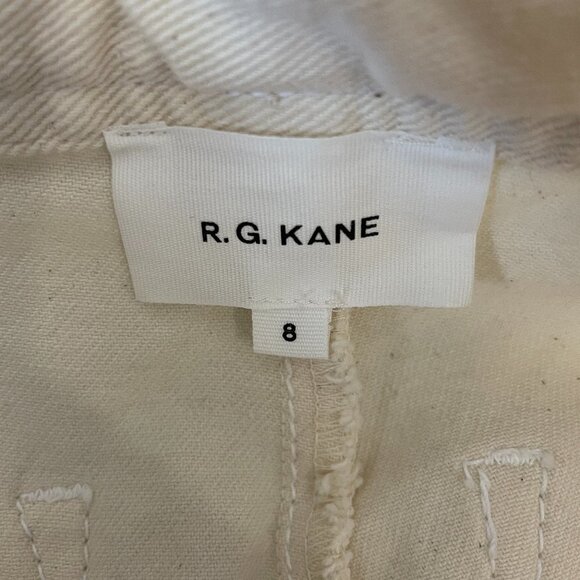 NEW R.G. Kane Ivory Cream Straight Leg Carpenter Jeans Sz. 8 - Picture 3 of 3